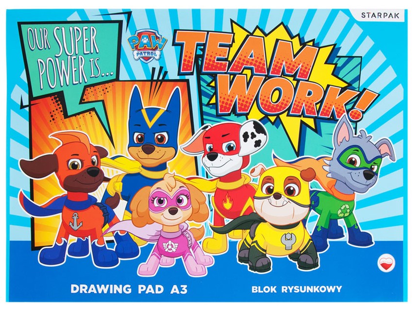 Paw Patrol A/3 Skizzenbuch, Zeichenbuch mit 20 Blatt