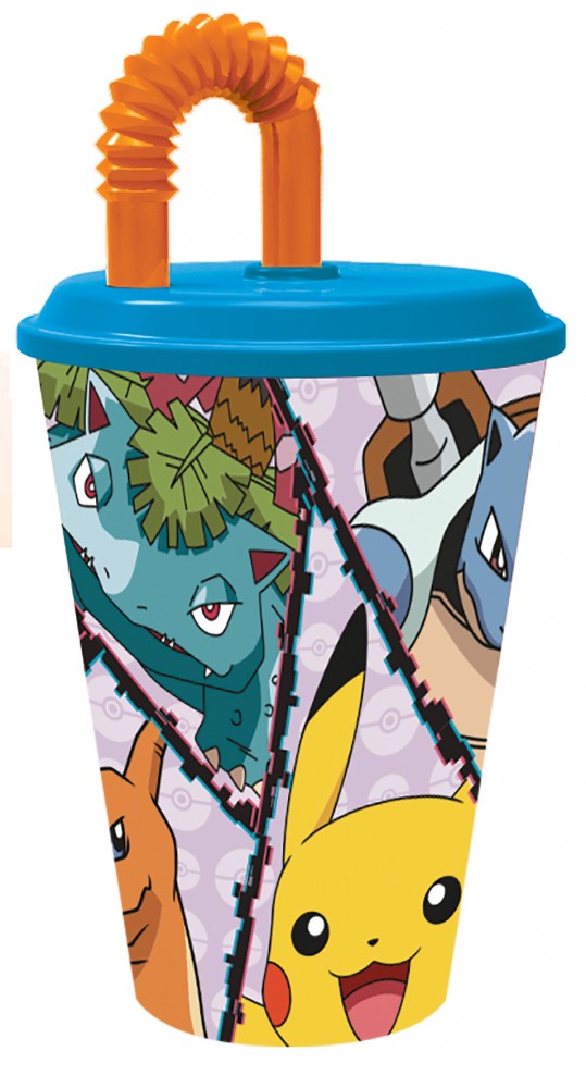 Pokémon Battle Strohhalm Becher, Kunststoff 430 ml