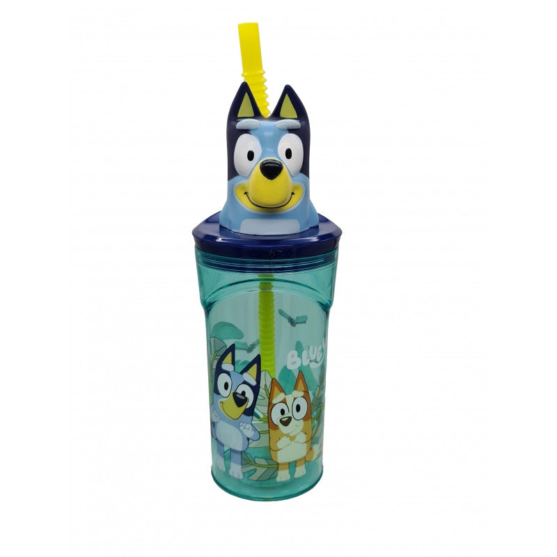 Bluey Splash 3D Plastikstrohhalm Becher 360 ml