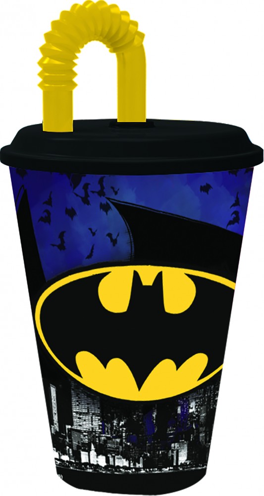 Batman Bat Signal Strohhalmbecher, Kunststoff, 430 ml