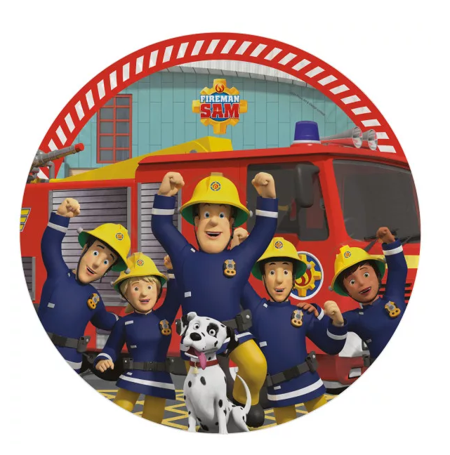 Feuerwehrmann Sam Teamwork Pappteller 8 Stück 23 cm