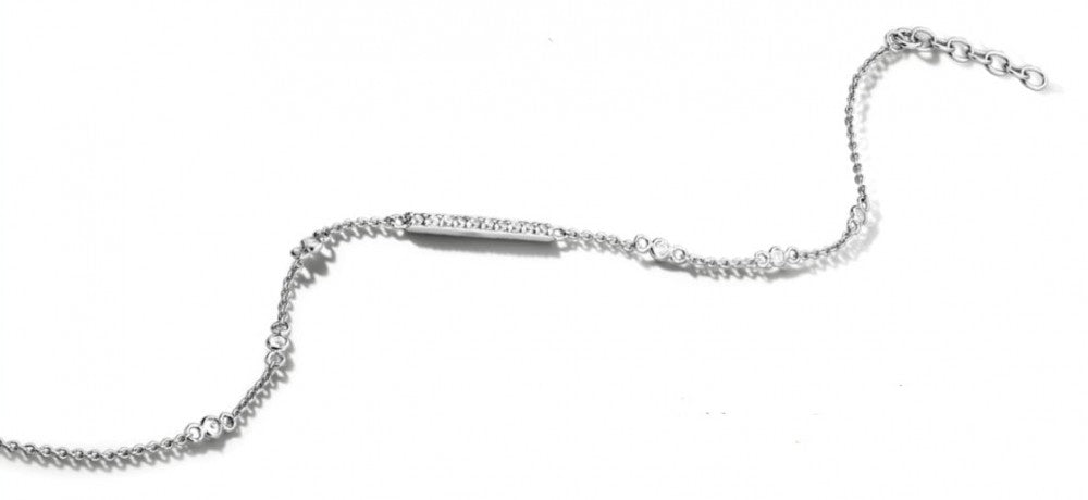 Victoria Silberfarbene Armband mit weißen Steinen