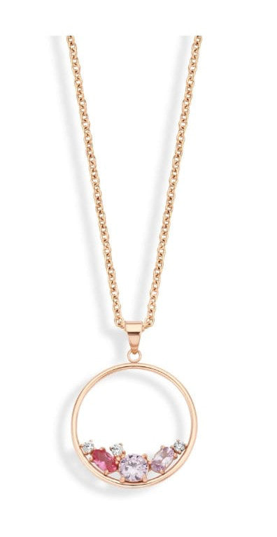 Victoria Rosegold farbene Edelstein Halskette