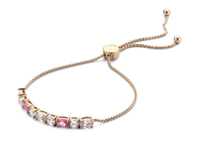 Victoria Rosegoldfarbiges buntes Steinkettchen