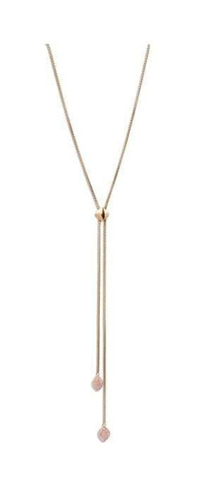 Victoria Rosegoldfarbene Halskette mit rosa Stein