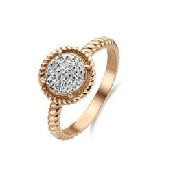 Victoria Ring in Roségoldfarbe mit weißen Steinen