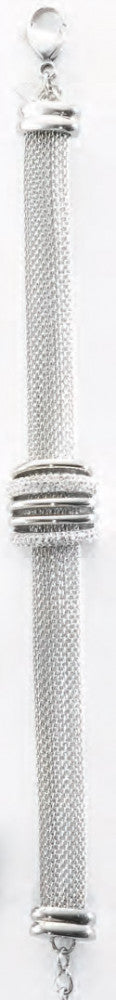Victoria Silberfarbiges dickes Maschenarmband