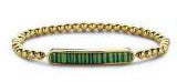 Victoria Goldfarbene grün gemusterte Armband