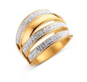 Victoria Goldfarbener Ring mit weißem Stein