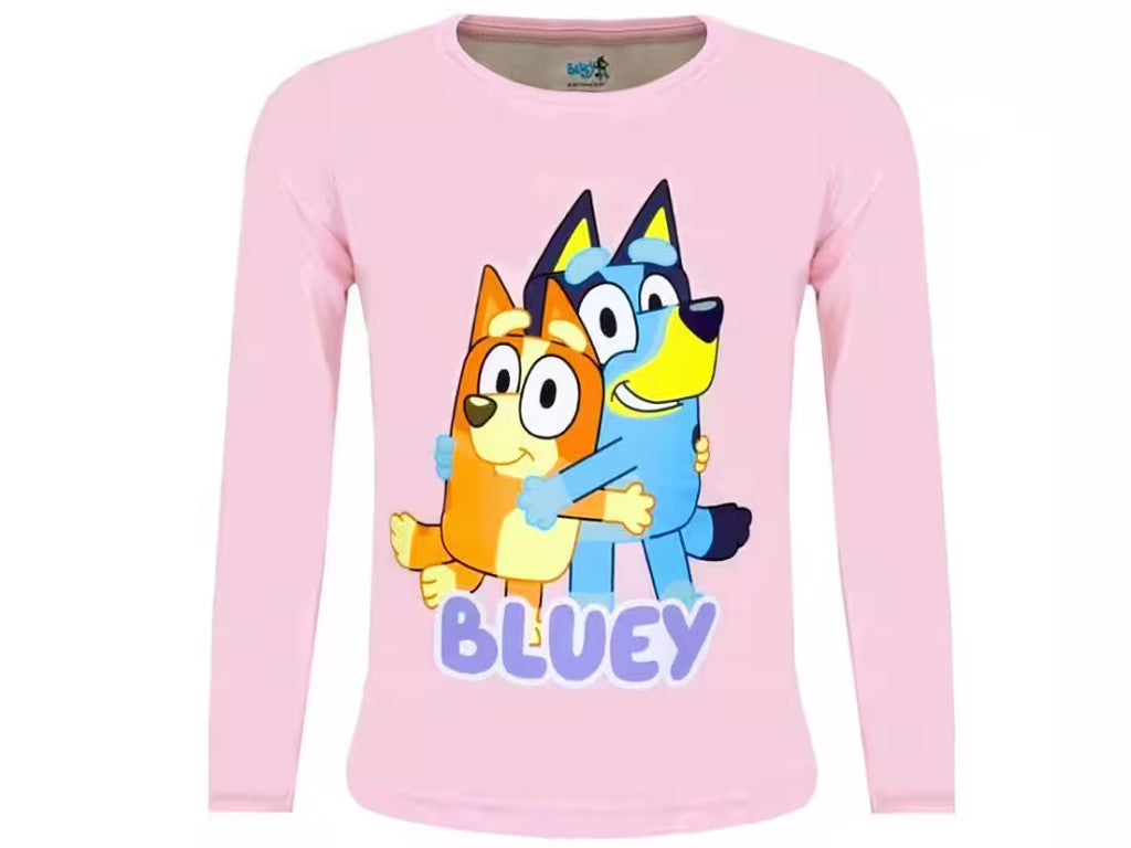 Bluey Hug Pink Kinder langärmliges Shirt, Top 6 Jahre / 116 cm