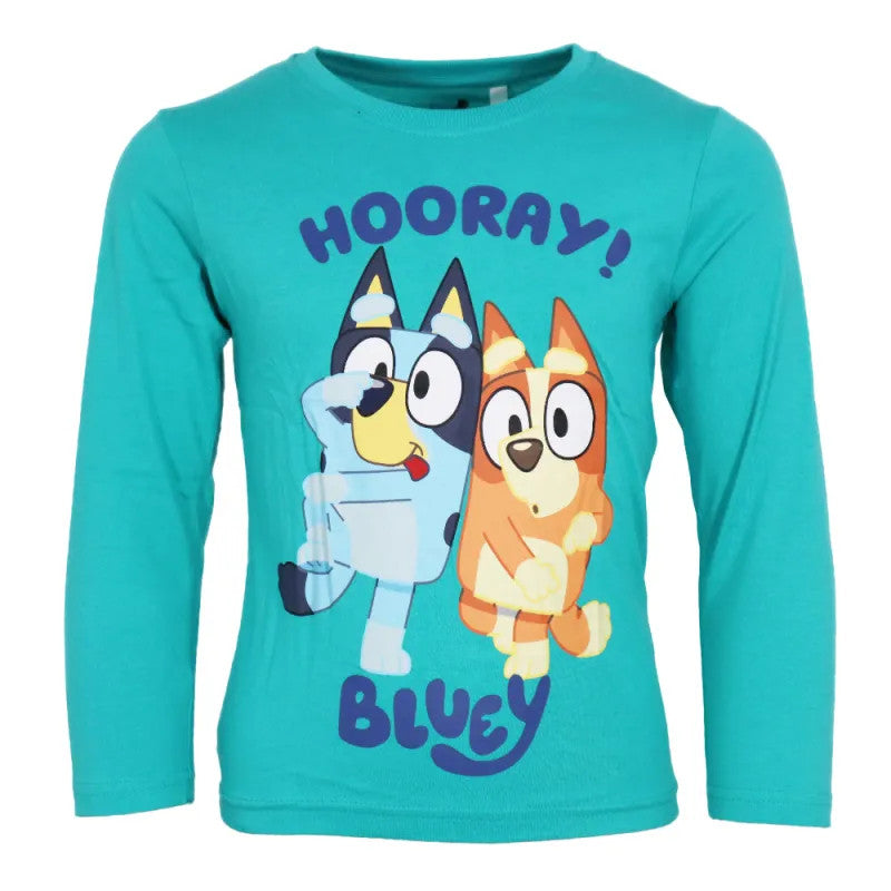Bluey Hooray! Blue Kinder langes Shirt, Oberteil 2 Jahre / 92 cm