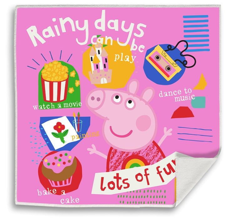 Peppa Wutz Rainy Fun Magisches Handtuch Gesichtstuch, Handtuch 30x30cm