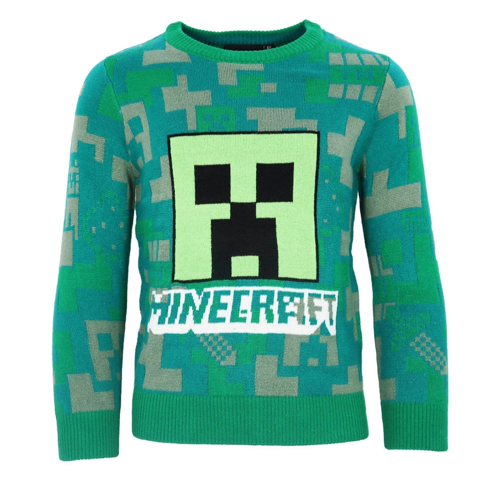 Minecraft Green Kinder Strickpullover 10 Jahre