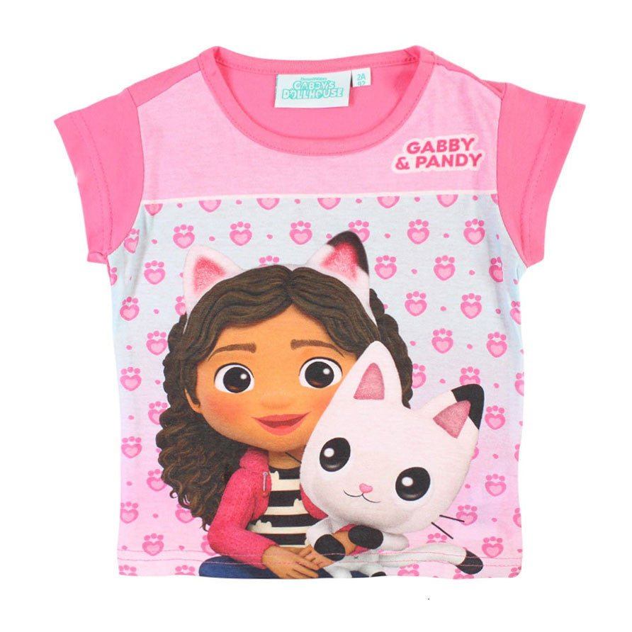 Gabby's Dollhouse Pandy Pink Kinder Kurzarmshirt, Oberteil 3 Jahre