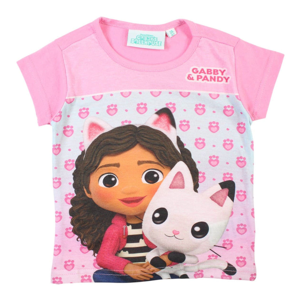 Gabby's Dollhouse Pandy Light Pink  Pandy Light Pink Kinder Kurzarm T-Shirt, Oberteil 3 Jahre