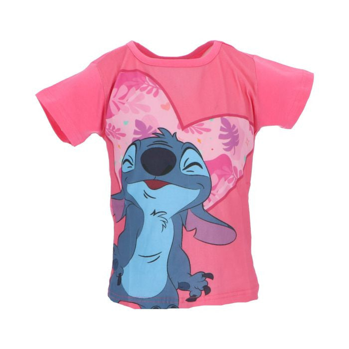 Disney Lilo und Stitch Fun Pink Kinder kurzärmliges T-Shirt, Oberteil 6 Jahre / 116 cm