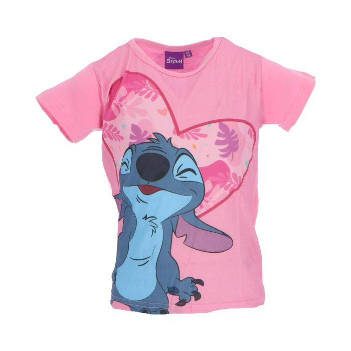 Disney Lilo und Stitch Fun Light Pink Kinder kurz T-Shirt, Oberteil 5 Jahre / 110 cm
