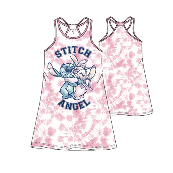 Disney Lilo und Stitch Pink Angel Kinder Sommerkleid 3-8 Jahre