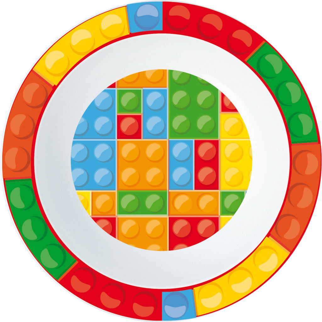 Farbe Bricks Mikrotiefe Platte mit Lego-Muster 16 cm