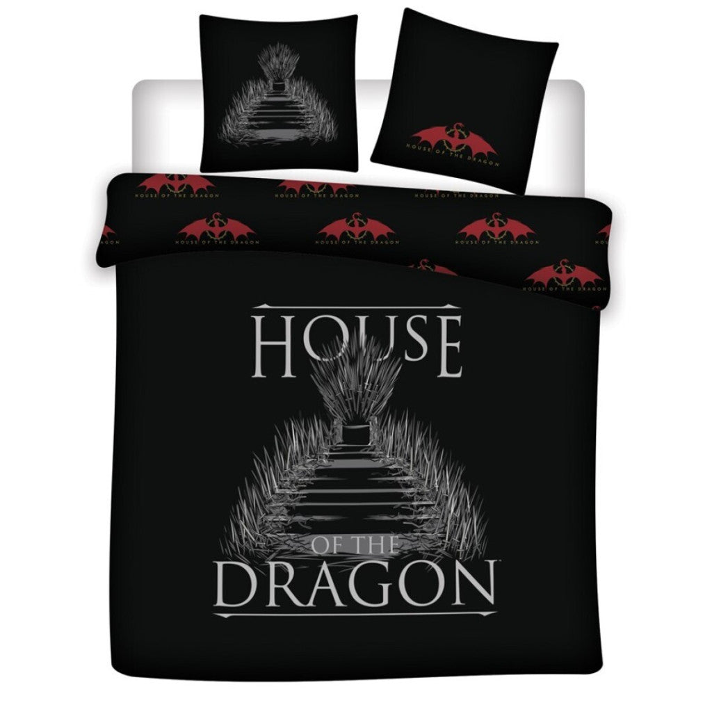 Game of Thrones Drachenhaus Doppelbett, Übergröße Bettbezug 240×220cm, 63x63 cm Mikrofaser