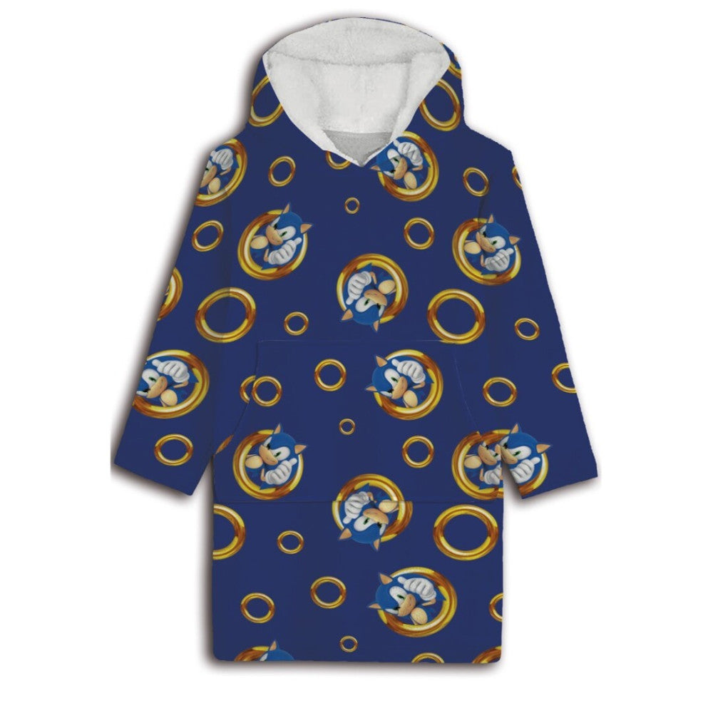 Sonic the Hedgehog Erwachsenen tragbare Plüsch Polar Decke, Poncho