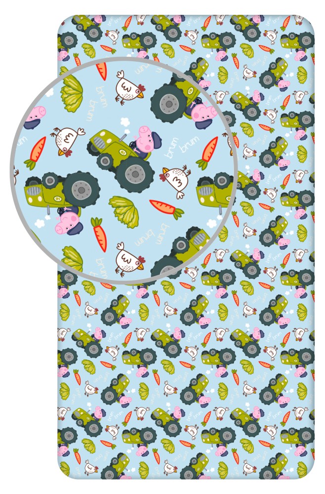 Peppa Wutz George's Tractor Spannbettlaken 90x200 cm