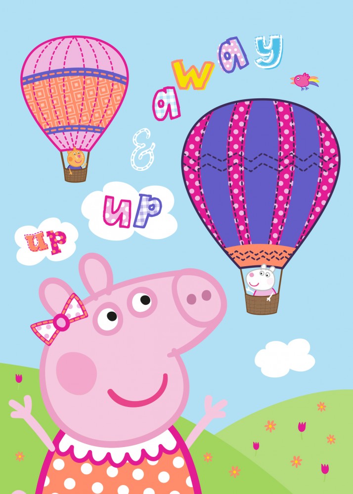 Peppa Wutz Hot Air Balloon Polardecke 100x140cm