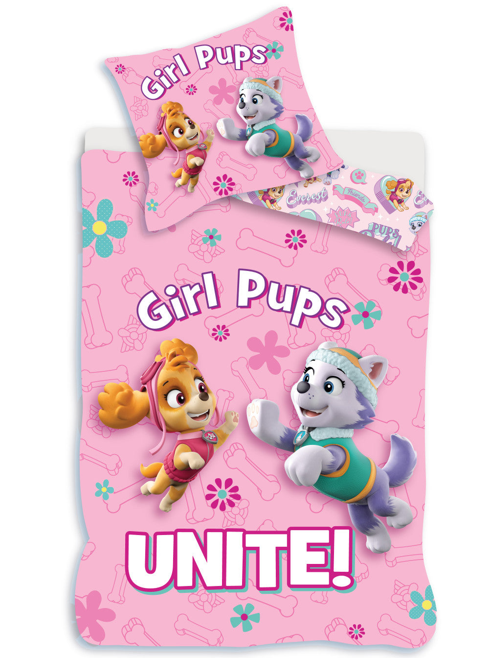 Paw Patrol Girl Unite Kinder-Bettwäsche-Set 100×135cm, 40×60 cm