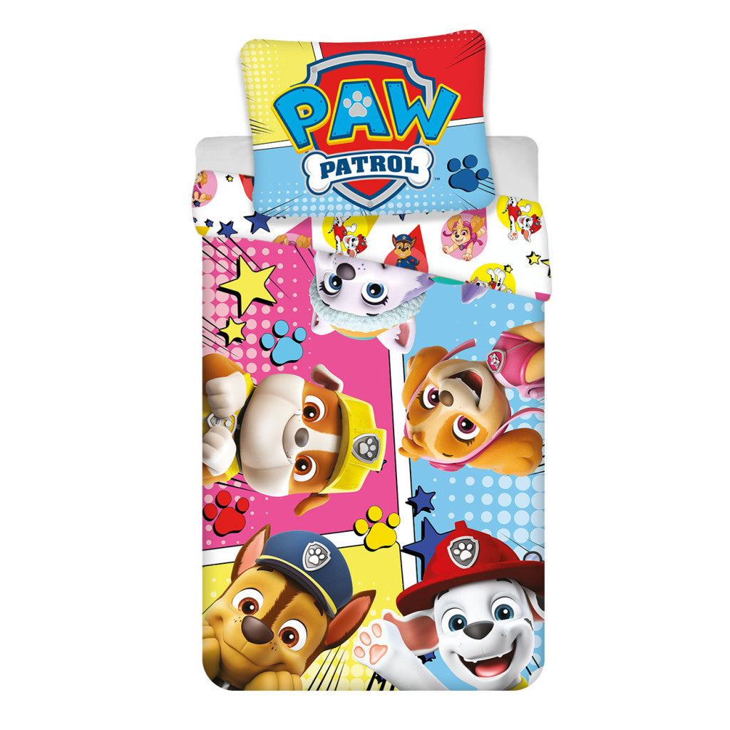 Paw Patrol Comic Kinderbettwäsche 100×135cm, 40×60 cm