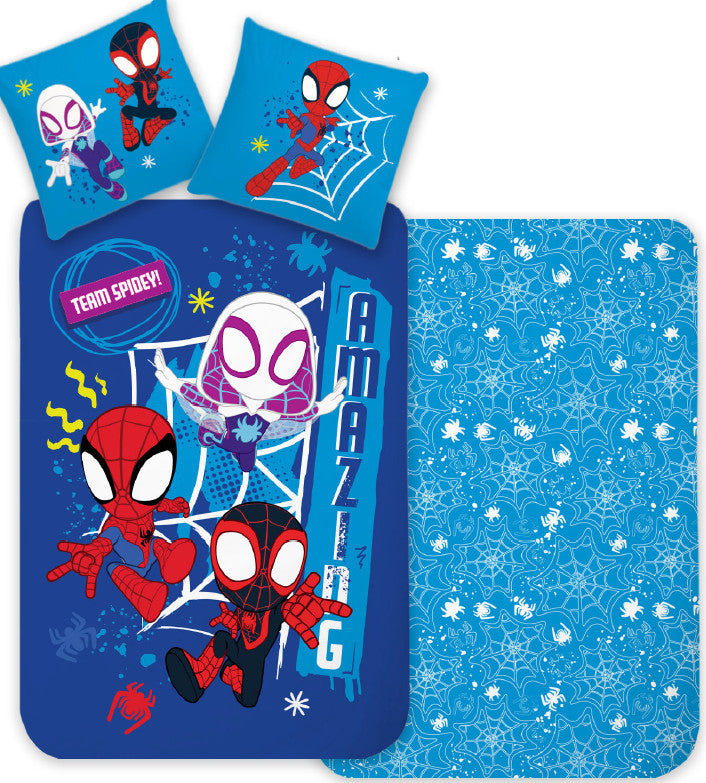 Spiderman Team Spidey Bettwäsche 140×200cm, 70×90 cm