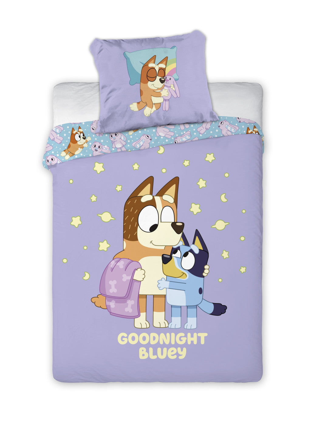 Bluey Goodnight Kinderbettwäsche-Set 100x135cm, 40x60 cm