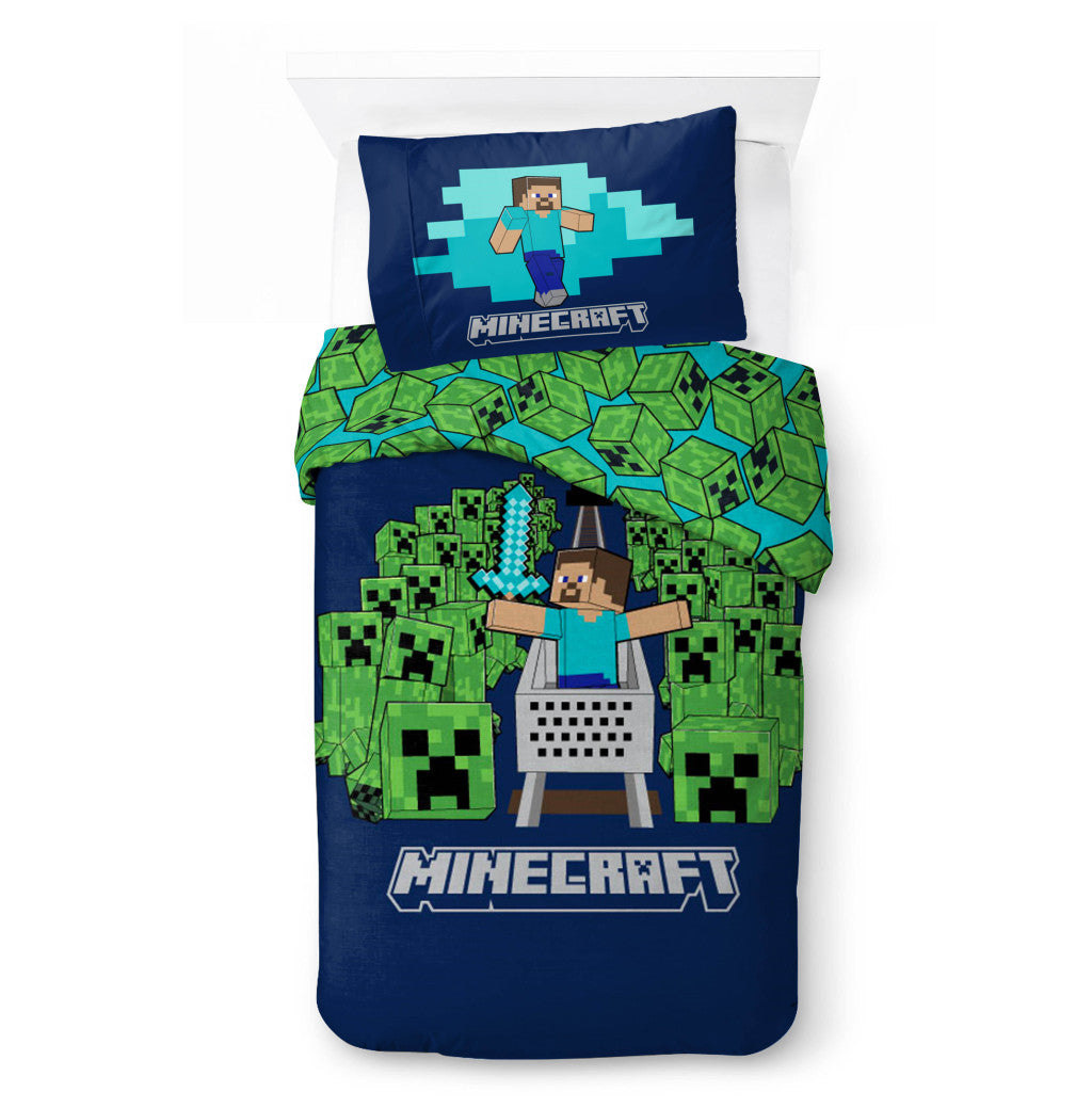 Minecraft Game Over Creepers Bettwäsche-Set 140×200cm, 70×90 cm