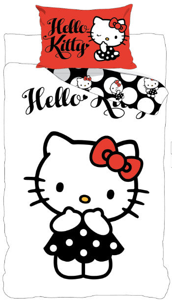 Hello Kitty Black Dress Kinder, Kindergarten Bettwäsche 100x135 cm, 40x60 cm