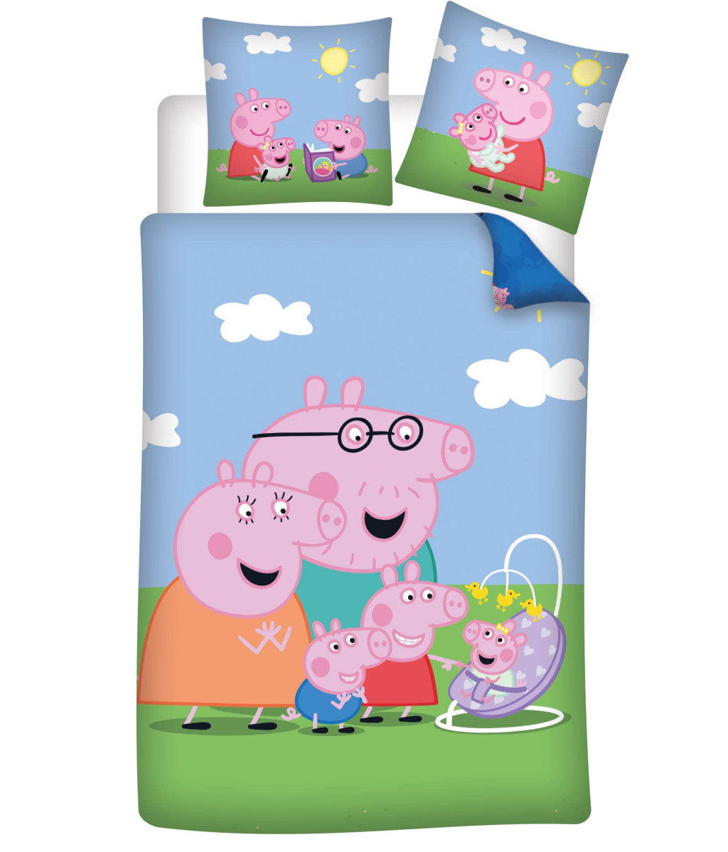 Peppa Wutz New Member Kinder-Bettwäsche für Kindergarten 100×135 cm, 40×60 cm