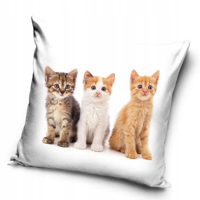 Katze Trio Dekokissenbezug 40x40 cm