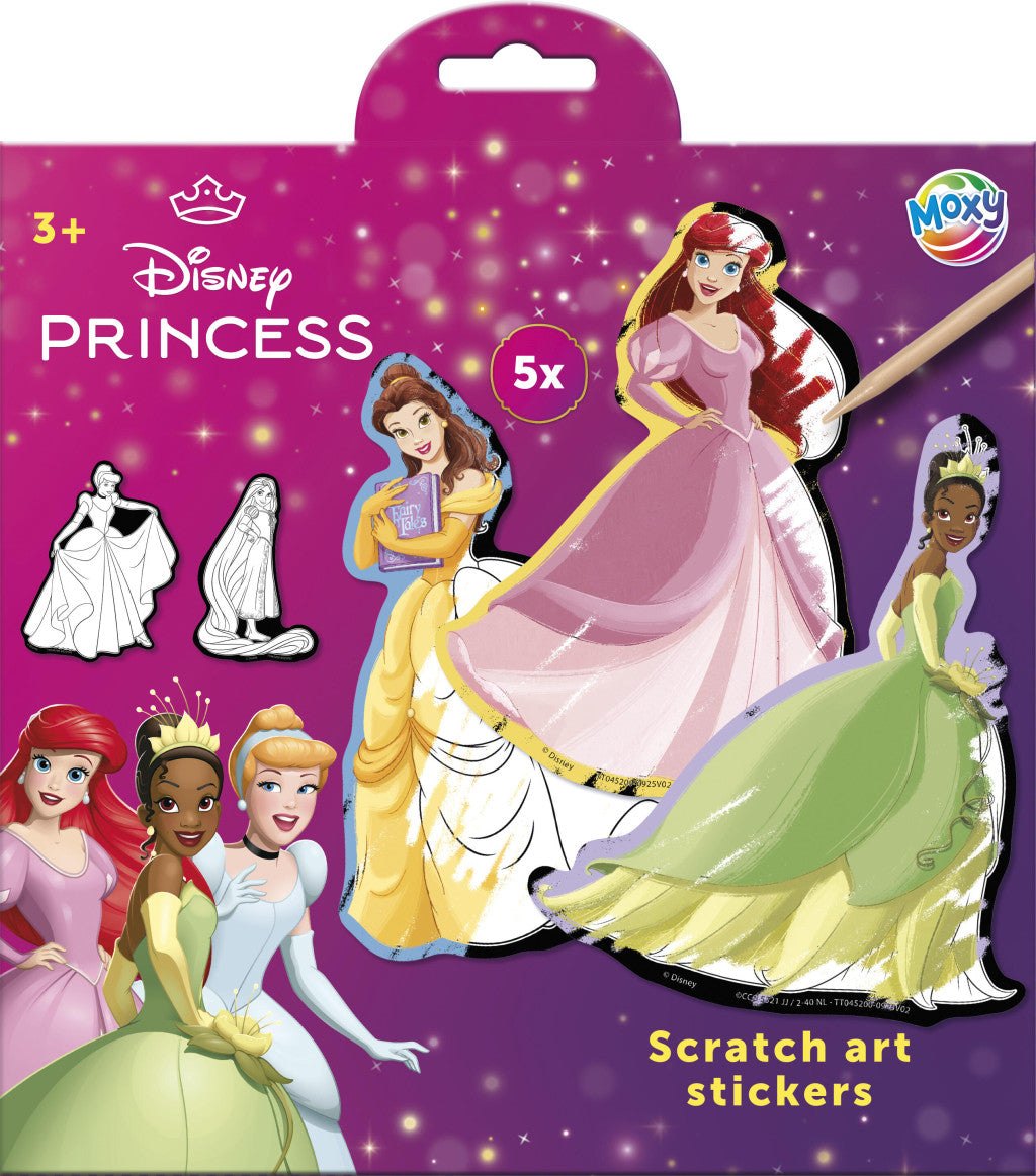 Disney Prinzessin Fairytale Kratzer Kunst-Aufkleber, 5 Stück