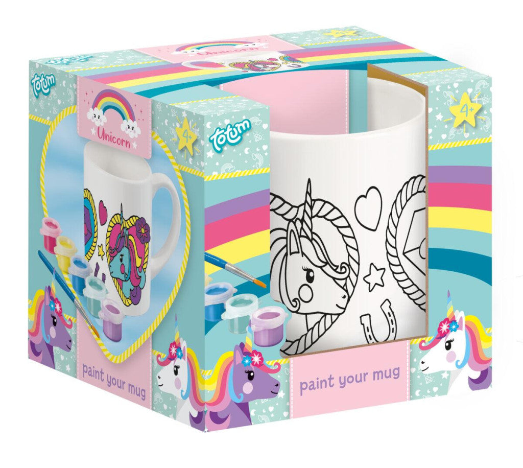 Einhorn Heart bemalbare Porzellantasse 235 ml in Geschenkbox