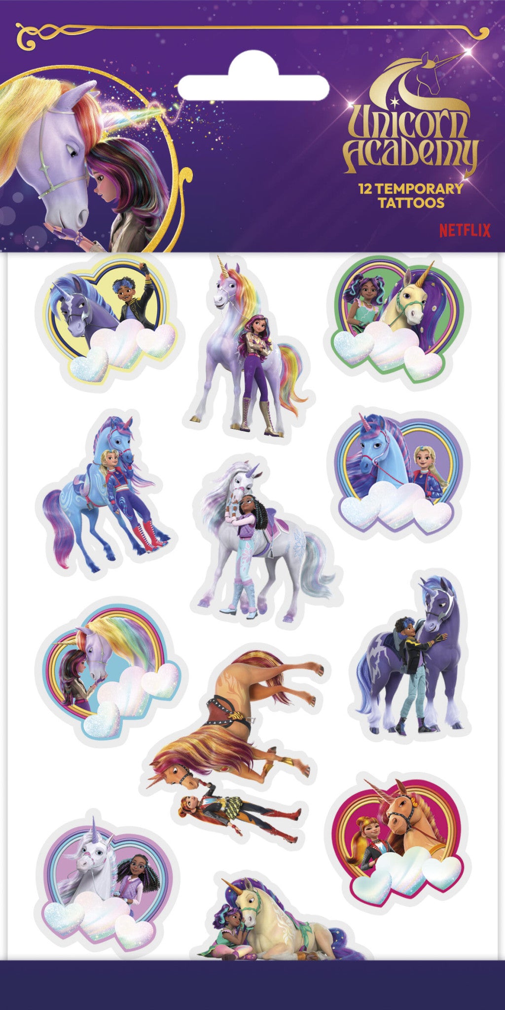 Unicorn Academy Heart 12 Stück Tattoo