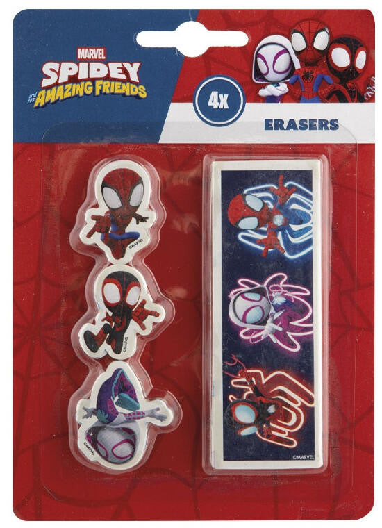 Spiderman Spidey Friends form Radiergummi Set 4-teilig