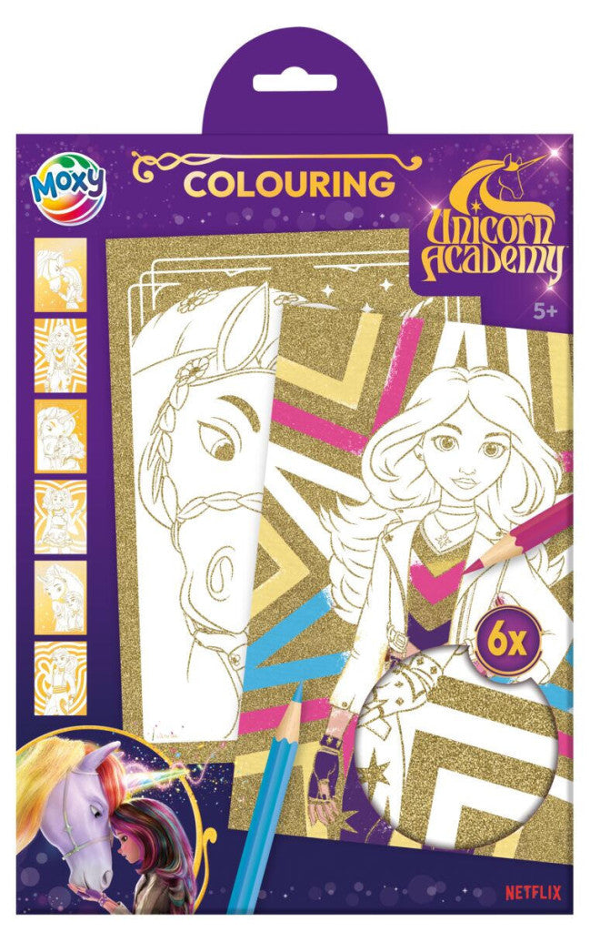 Unicorn Academy Shine Glitzer Malbuch A4