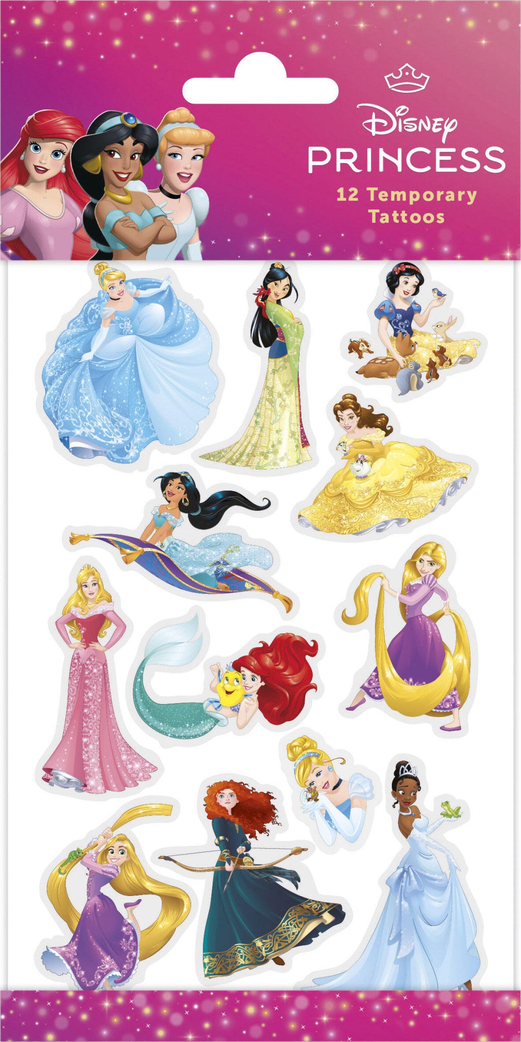 Disney Prinzessin Magic Tattoo-Set, 12 Stück