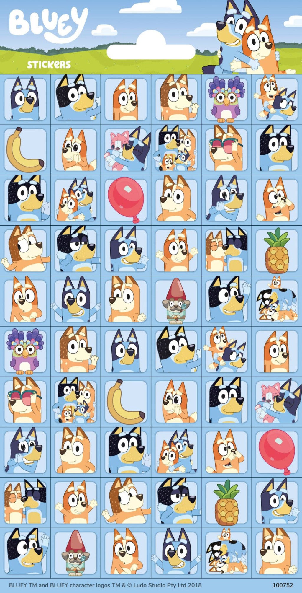 Bluey Bingo Mini-Aufkleberset