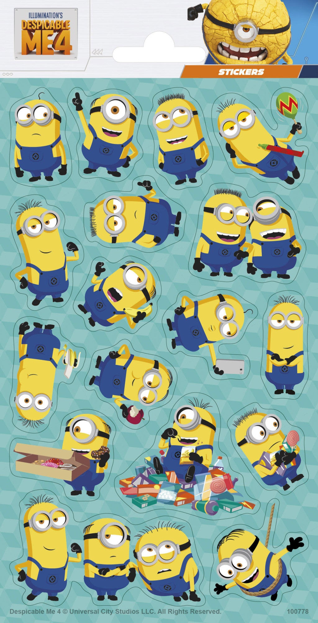 Minions Crazy Glitzeraufkleber