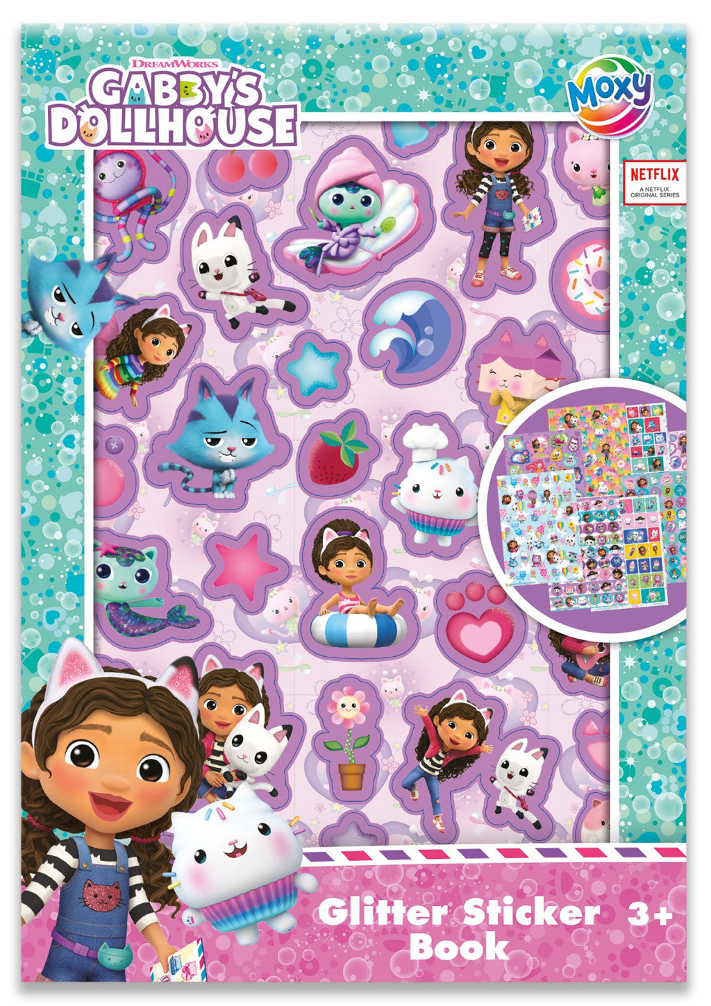 Gabby's Dollhouse Cats Glitzeraufkleberalbum 8 Seiten