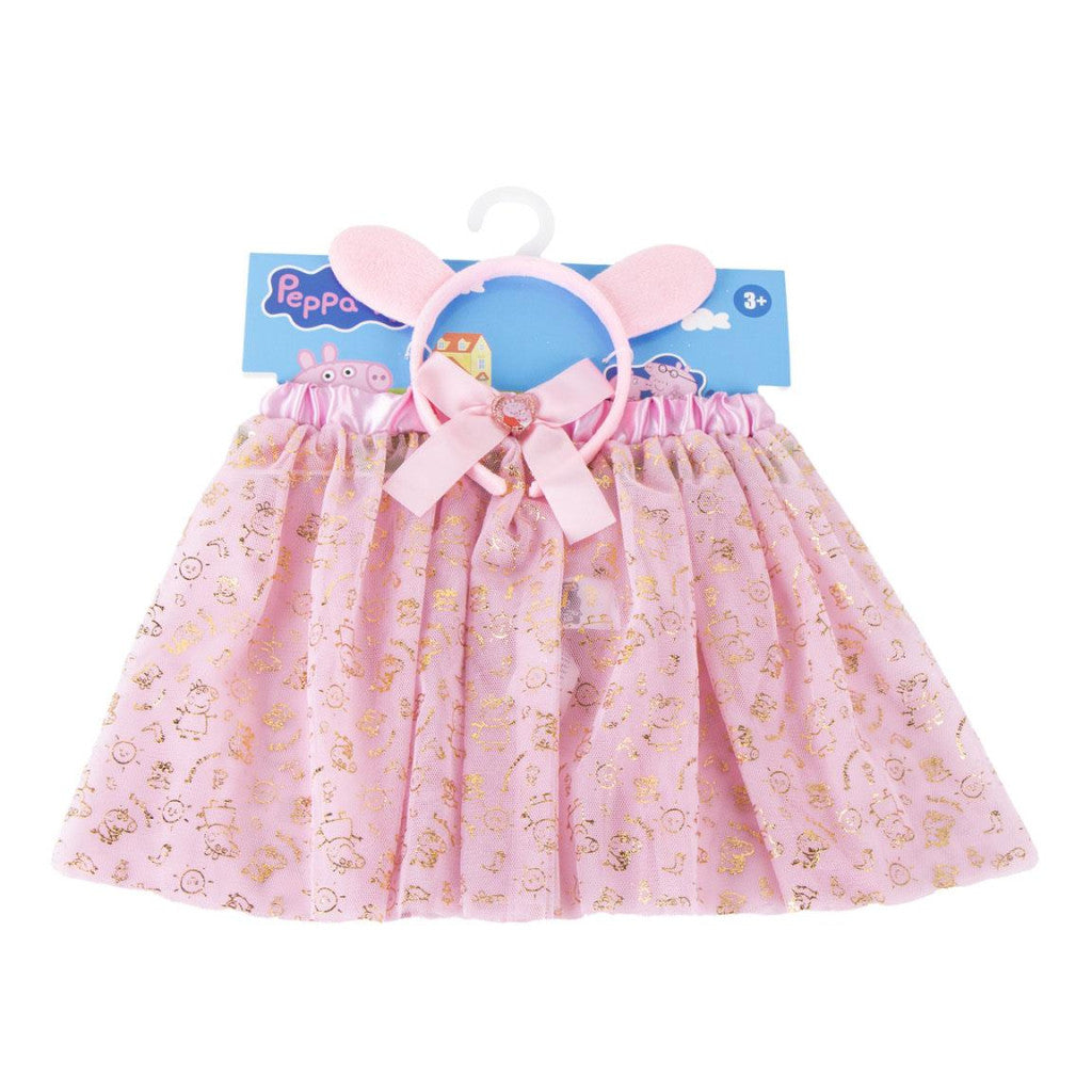 Peppa Wutz Gold Kinderrock und Stirnband-Set 3 - 8 Jahre / 98 - 128 cm
