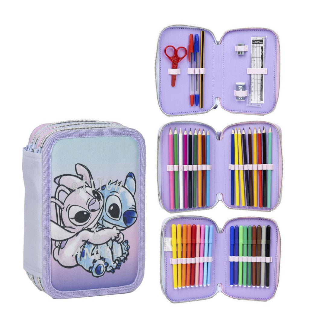 Disney Lilo und Stitch Angel gefülltes 3-stöckiges Etui Giotto