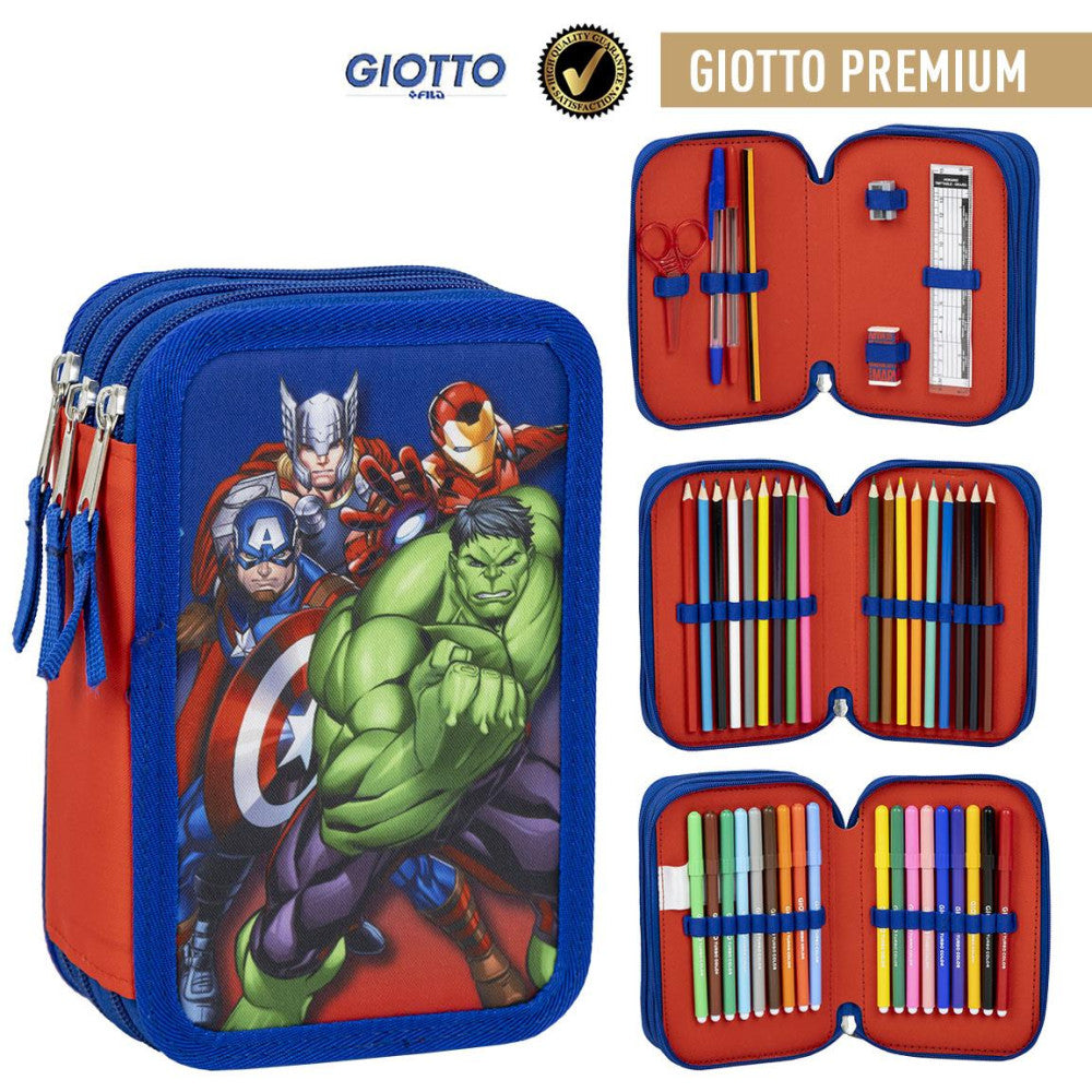 Avengers Team gefülltes 3-stöckiges Federmäppchen Giotto