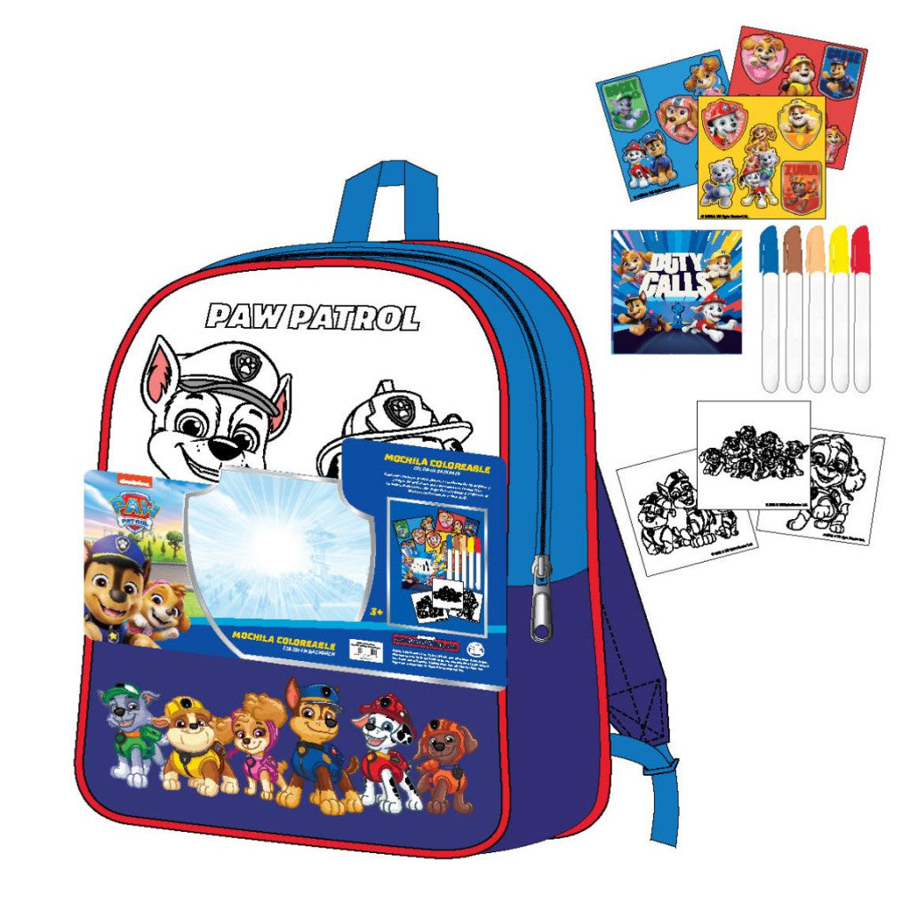 Paw Patrol Duty Calls ausmalbarer Rucksack, Tasche 38 cm