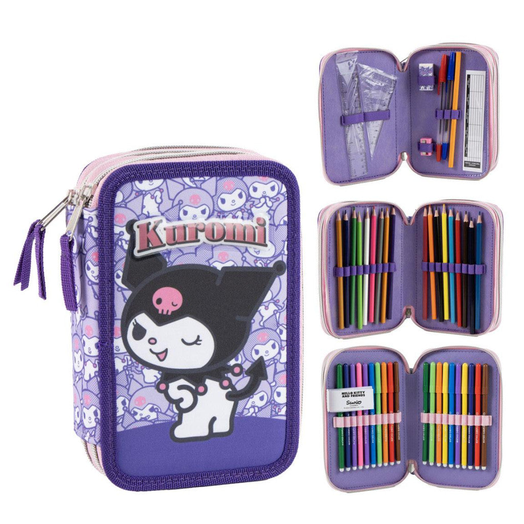 Hello Kitty Little Rebel gefülltes 3-stöckiges Federmäppchen Giotto