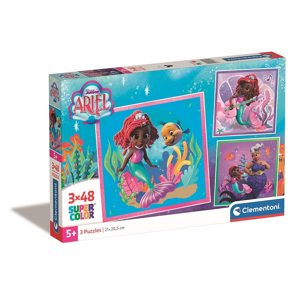 Disney Prinzessin Junior Ariel 3x48-teiliges Clementoni-Puzzle